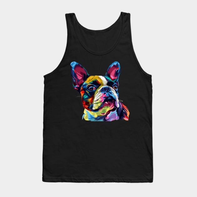 Boston Terrier Colorfull Pop Art Design For Dog Onwer Tank Top by karishmamakeia